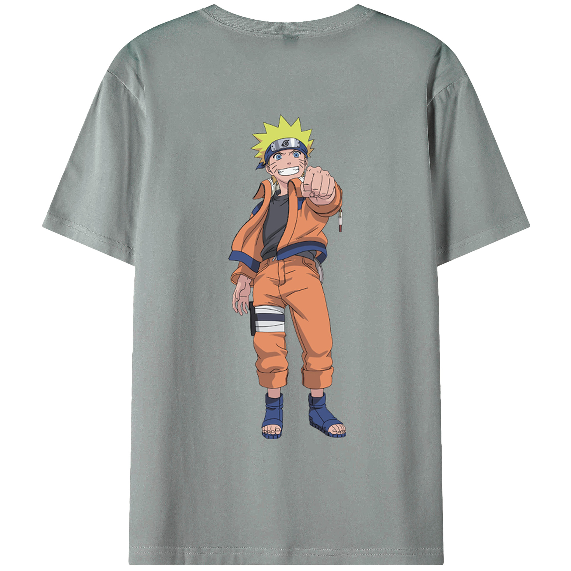 （画像用） NARUTO -ナルト- うずまき ナルト Uzumaki Naruto 綿100％ メンズ半袖Tシャツ（バックプリント） 通気性